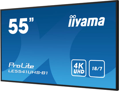 iiyama LE5541UHS-B1 Signage Display Digital signage flat panel 138.7 cm (54.6") LCD 350 cd/m² 4K Ultra HD Black 18/7