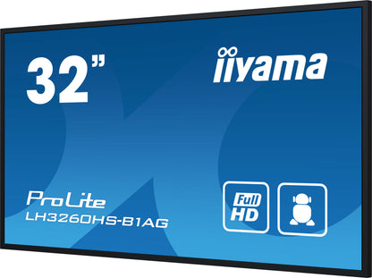 iiyama PROLITE Digital A-board 80 cm (31.5") LED Wi-Fi 500 cd/m² Full HD Black Built-in processor Android 11 24/7