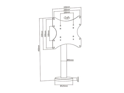 Multibrackets M VESA Bolt Down TV-mount Turn 200 MAX