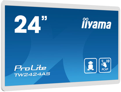 iiyama TW2424AS-W1 Signage Display Digital signage flat panel 60.5 cm (23.8") Wi-Fi 250 cd/m² 4K Ultra HD Black Touchscreen Built-in processor Android 24/7