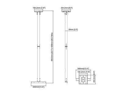 Multibrackets M Pro Series - 1500mm Pipe Connecting Plate Small Black