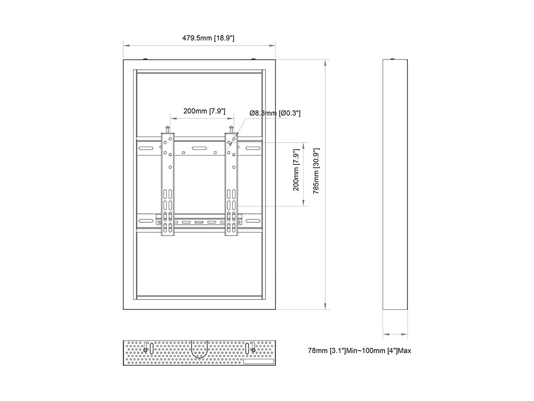 Multibrackets M Pro Series - Enclosure 32" Wall Small White