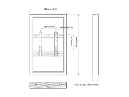 Multibrackets M Pro Series - Enclosure 32" Wall Small White