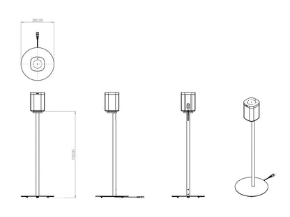 Multibrackets M Sonos S1/P1 Floor Stand - Single White