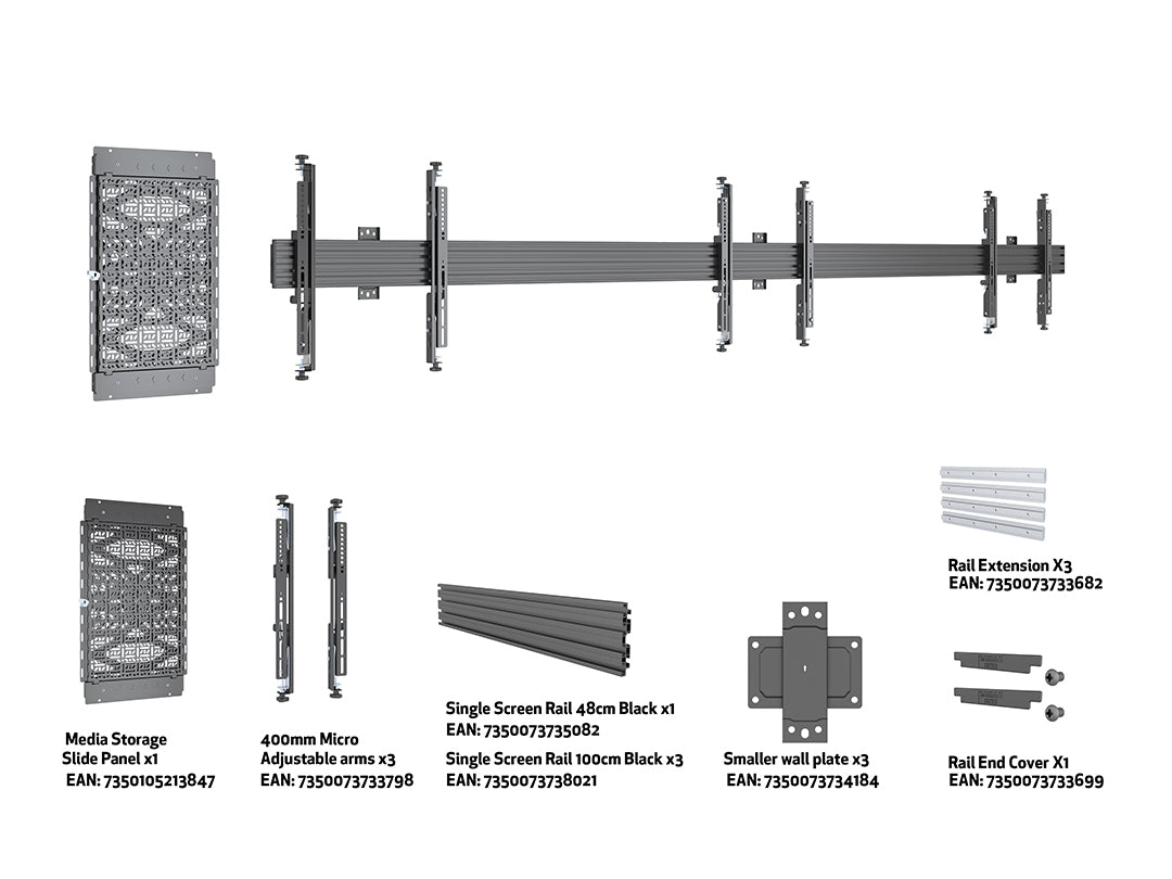 Multibrackets M Pro Series Wallmount MBW3U Media Storage