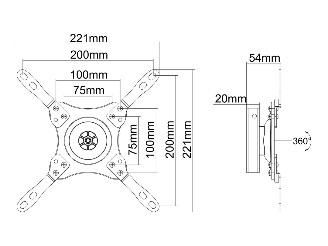 Multibrackets M VESA Wallmount 360 Silver