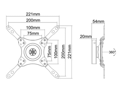 Multibrackets M VESA Wallmount 360 Silver