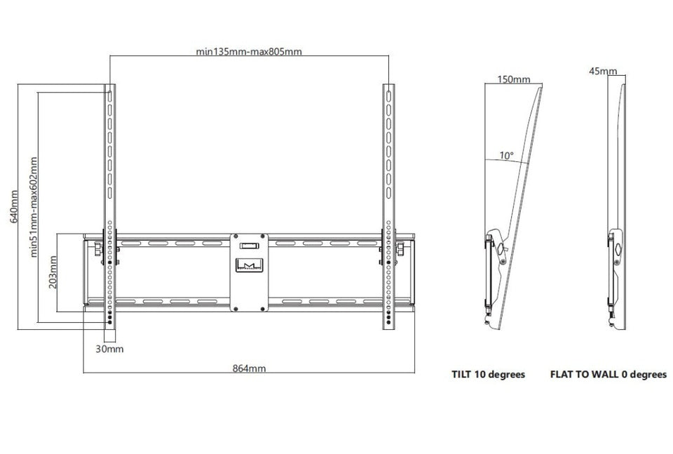 Multibrackets M Universal Tilt Wallmount Black Large