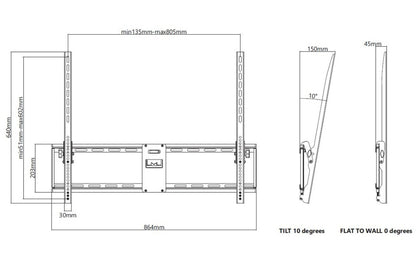 Multibrackets M Universal Tilt Wallmount Black Large