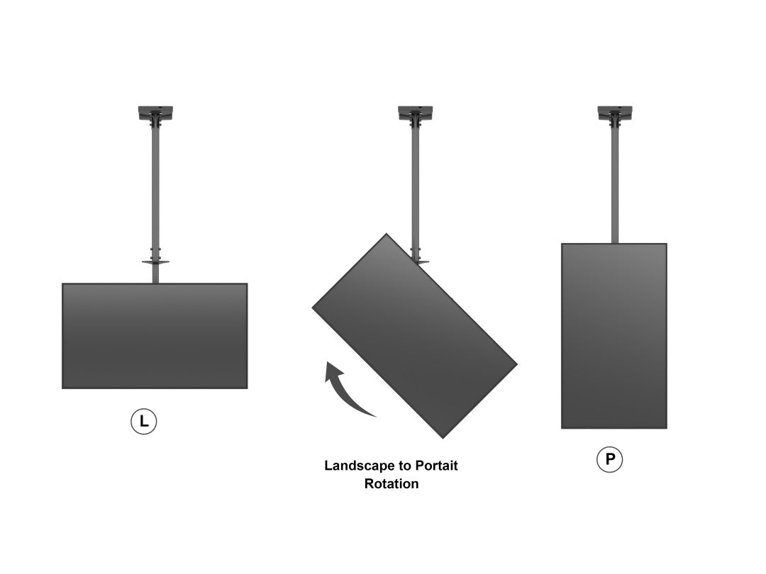 Multibrackets M Public Ceilingmount Medium Back to Back Black 3000