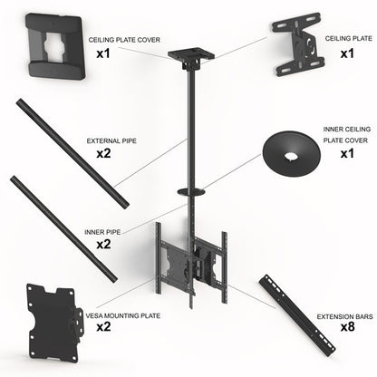 Multibrackets M Public Ceilingmount Medium Back to Back Black 3000