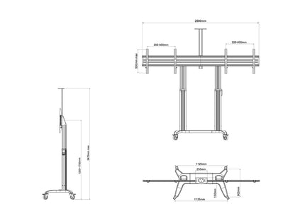 Multibrackets M Motorized Public Floorstand Dual Screen 180 HD