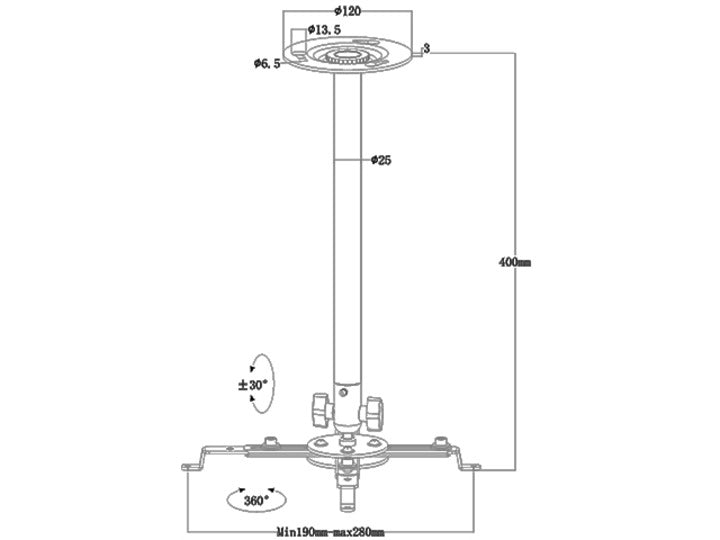 Multibrackets M Universal Projector Ceilingmount III