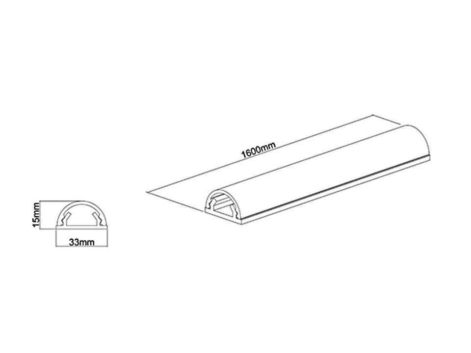 Multibrackets M Universal Cable Cover Aluminium 33mm-W 1600-L