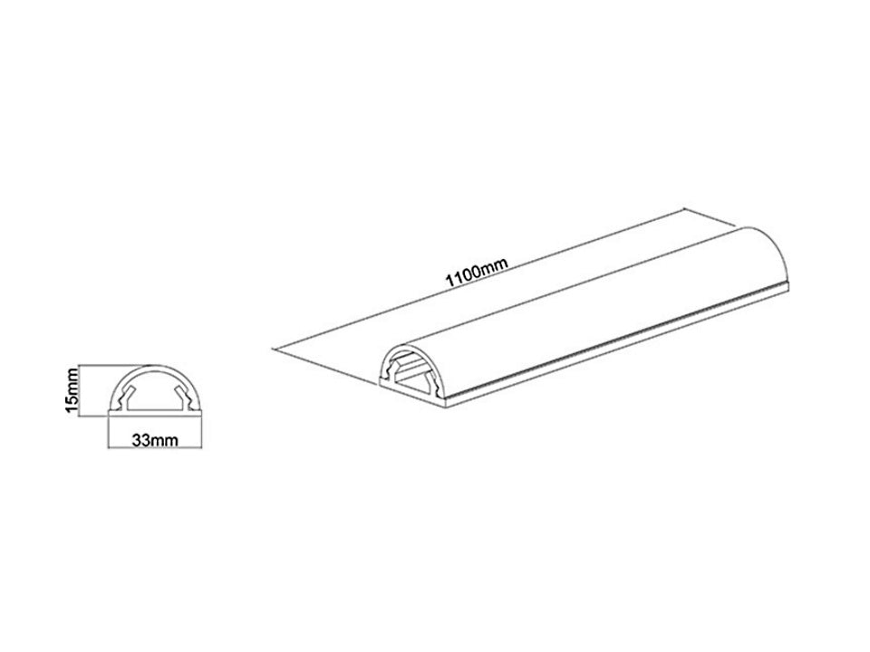 Multibrackets M Universal Cable Cover Black 33mm-W 1100-L