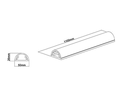 Multibrackets M Universal Cable Cover Black 50mm-W 1100-L