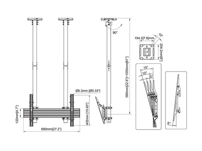 Multibrackets M Ceiling Mount Pro MBC1USD 600