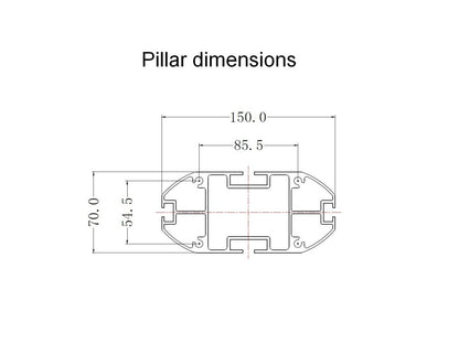 Multibrackets M Public Display Stand Pillar 210 Black, incl. 220V Power Rail