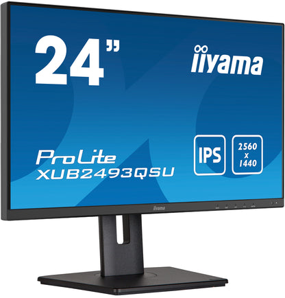 iiyama ProLite XUB2493QSU-B5 computer monitor 61 cm (24") 2560 x 1440 pixels Wide Quad HD LED Black