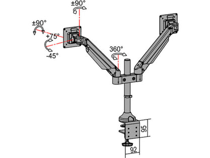 Multibrackets M VESA Gas Lift Arm Dual White