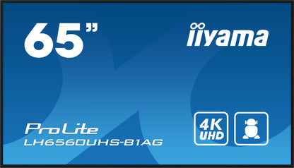 iiyama ProLite LH6560UHS-B1AG 65" 4K UHD professional digital signage display with advanced control and connectivity options