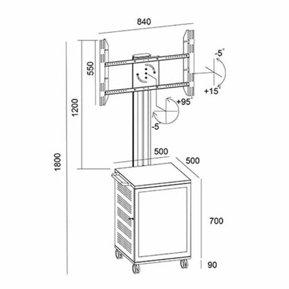 Multibrackets M Public Display Stand 180 Single MediaBox4 Silver