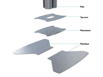 Multibrackets M Public Display Floorstand Base B2B Silver