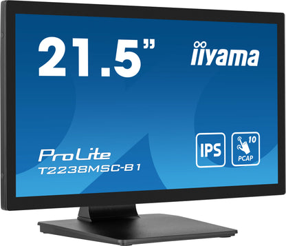 iiyama ProLite T2238MSC-B1 computer monitor 54.6 cm (21.5") 1920 x 1080 pixels Full HD LED Touchscreen Black