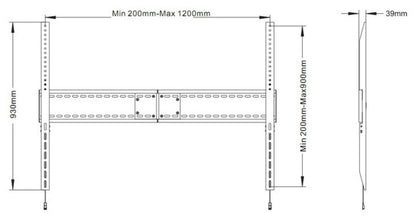 Multibrackets M Universal Fixed Wallmount SD MAX 1200x900