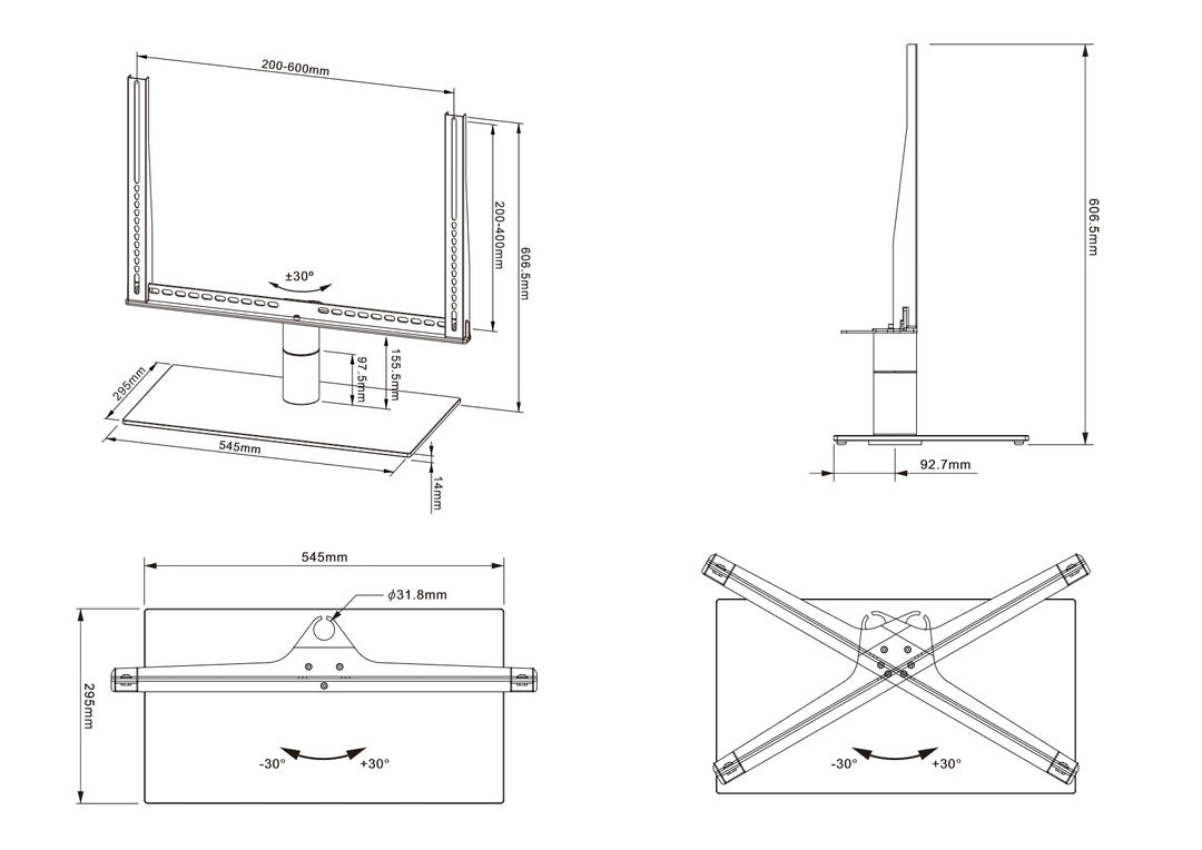 Multibrackets M VESA Tablestand Turn Black Large MAX 600x400