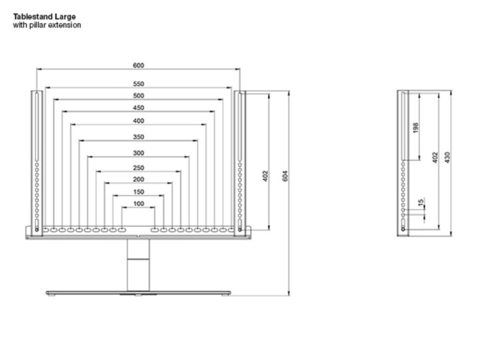 Multibrackets M VESA Extender kit Turn & Motorized Tablestand 600x700