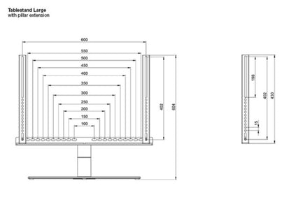 Multibrackets M VESA Extender kit Turn & Motorized Tablestand 600x700