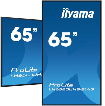 iiyama ProLite LH6560UHS-B1AG 65" 4K UHD professional digital signage display with advanced control and connectivity options