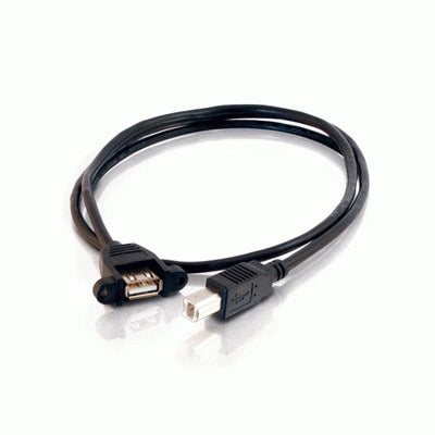 C2G 3ft USB 2.0 A Female to B Male Panel Mount Cable USB cable 0.9 m USB A USB B Black