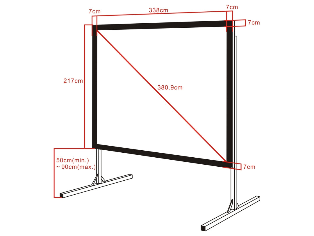 Multibrackets M Quick Fold Projection Screen, 16:10,323x202,150''