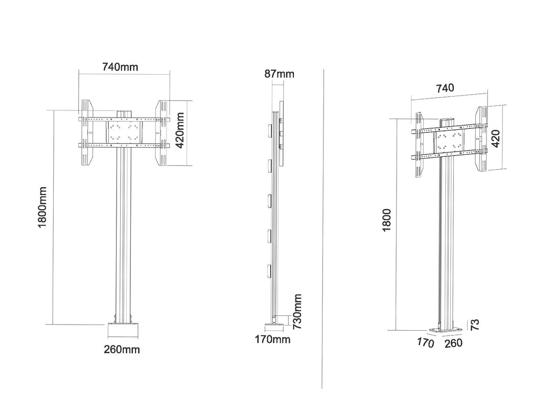 Multibrackets M Display Stand 180 Single Black w. Floormount