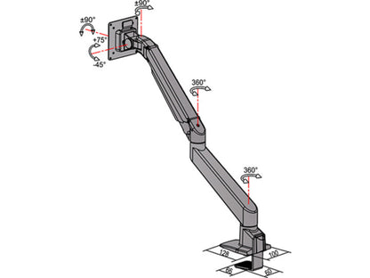 Multibrackets M VESA Gas Lift Arm Single Black HD