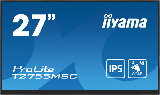 iiyama ProLite T2755MSC-B1 computer monitor 68.6 cm (27") 1920 x 1080 pixels Full HD LED Touchscreen Tabletop Black