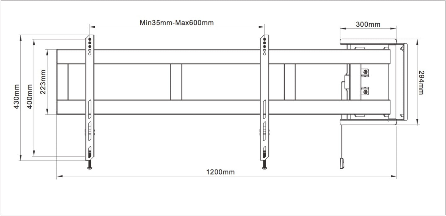 Multibrackets M Universal Swing Arm 180 Degrees Large Black