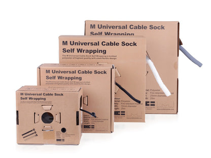 Multibrackets M Universal Cable Sock Self Wrapping 40mm Black 25m