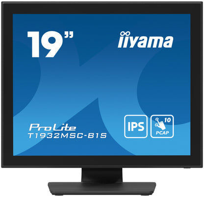 iiyama ProLite T1932MSC-B1S computer monitor 48.3 cm (19") 1280 x 1024 pixels Full HD LED Touchscreen Tabletop Black