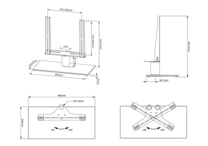 Multibrackets M VESA Tablestand Turn Black Small MAX 300x300