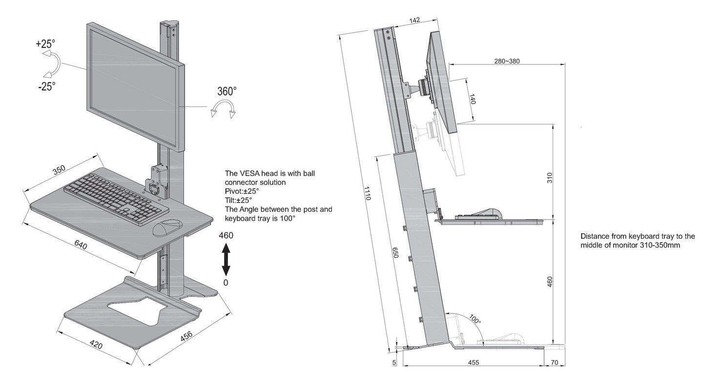 Multibrackets M Easy Stand Desktop Silver