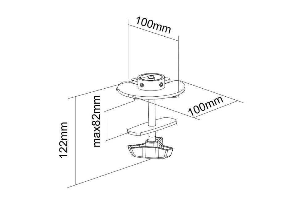 Multibrackets M Deskmount Basic Single/Dual/Triple/Quad Grommet Base