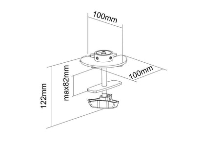 Multibrackets M Deskmount Basic Single/Dual/Triple/Quad Grommet Base