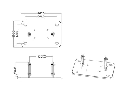 Multibrackets M Public Display Floormount Fixed Base Black