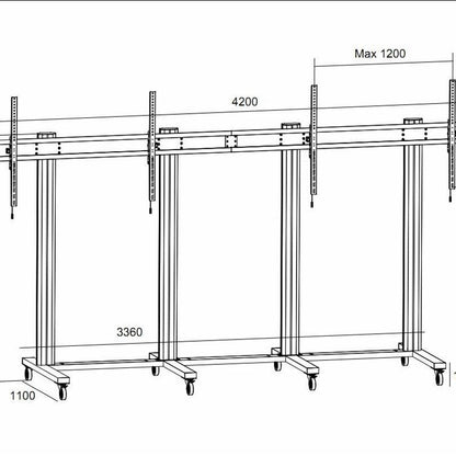 Multibrackets M Public Display Stand 210 Dual Screen 70"-110" Black