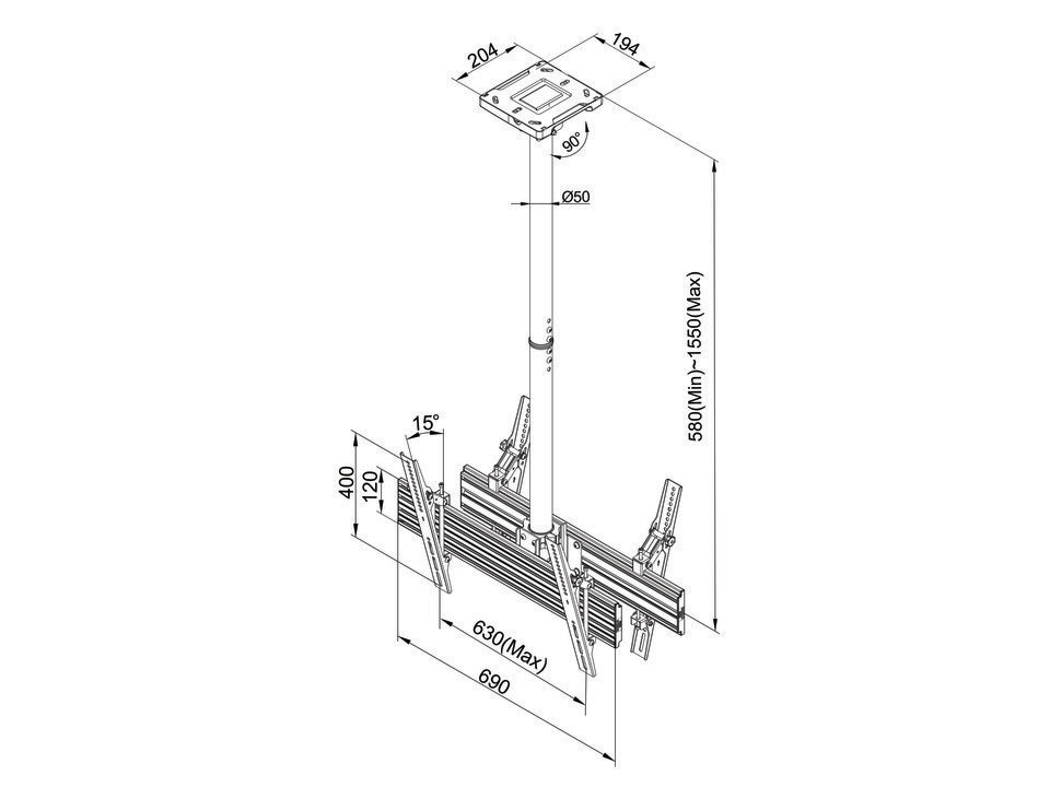 Multibrackets M Ceiling Mount Pro MBC1UX2