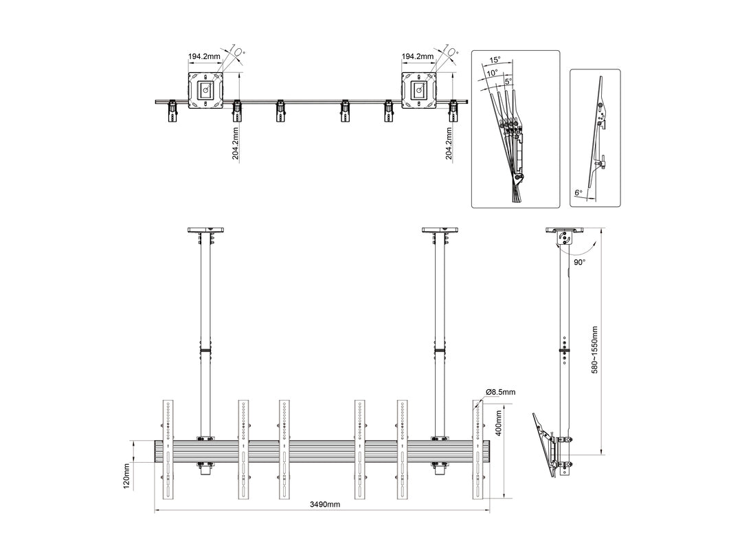 Multibrackets M Ceiling Mount Pro MBC3X1U