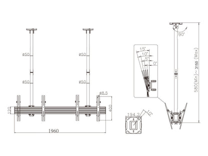 Multibrackets M Ceiling Mount Pro MBC2X1U2